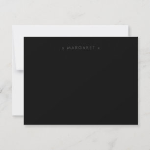 Einfaches minimalistisches solides schwarzes perso mitteilungskarte