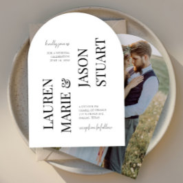 Einfaches Minimalistisches Typografie Black Weddin Einladung