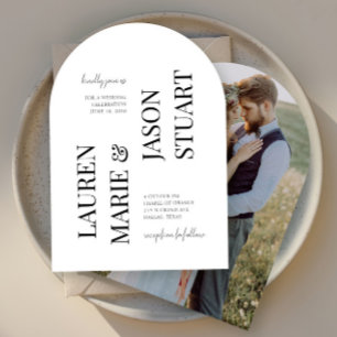 Einfaches Minimalistisches Typografie Black Weddin Einladung