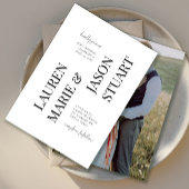 Einfaches Minimalistisches Typografie Black Weddin Einladung