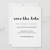 Einfaches Minimalistisches Typografie-Foto Save th Save The Date (Rückseite)