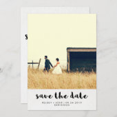 Einfaches Minimalistisches Typografie-Foto Save th Save The Date (Vorne/Hinten)