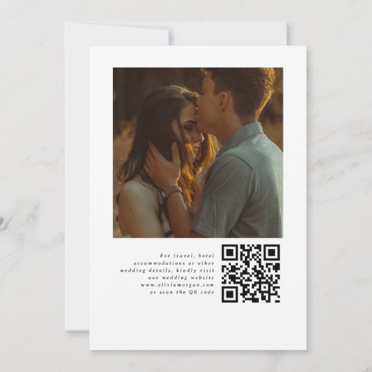 Einfaches Minimalistisches Typografie-Hochzeitssze Einladung (Rückseite)