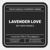 Einfaches Minimalistisches Verpackungs-Candle-Kosm Quadratischer Aufkleber (Vorderseite)