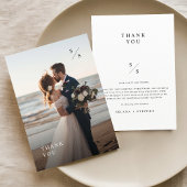 Einfaches Minimalistisches vertikales Hochzeitssze Dankeskarte