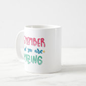 Einfaches, Minimalistisches, weich rosa, Aquamarin Kaffeetasse (Vorderseite Links)