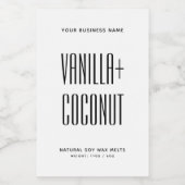 Einfaches, minimalistisches weißes Sojabohnenlabel Lebensmitteletikett (Einzelnes Label)