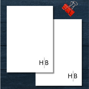 Einfaches minimalistisches weißes und schwarzes In Post-it Klebezettel