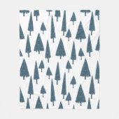 Einfaches Minimalistisches Winter Blue Pine Tree M Fleecedecke (Vorderseite)
