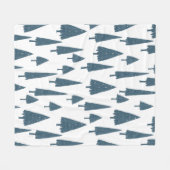 Einfaches Minimalistisches Winter Blue Pine Tree M Fleecedecke (Vorderseite (Horizontal))