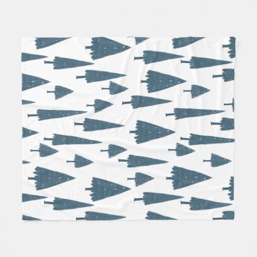 Einfaches Minimalistisches Winter Blue Pine Tree M Fleecedecke (Vorderseite (Horizontal))