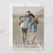 Einfaches Minimalistisches Zwei-Foto Save The Date (Vorderseite)