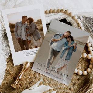 Einfaches Minimalistisches Zwei-Foto Save The Date