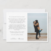 Einfaches Minimalskript mit 2 Foto Collage Hochzei Dankeskarte (Rückseite)