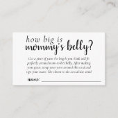 Einfaches Minimalspiel | Wie groß ist Mommys Belly Begleitkarte (Vorderseite)