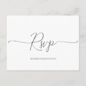Einfaches Minimum an Script Black & White Wedding Postkarte (Vorderseite)