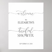 Einfaches Minimum an Skript-Brautparty Begrüßungsz Poster (Vorne)