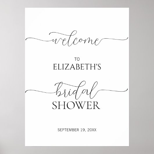 Einfaches Minimum an Skript-Brautparty Begrüßungsz Poster (Vorne)