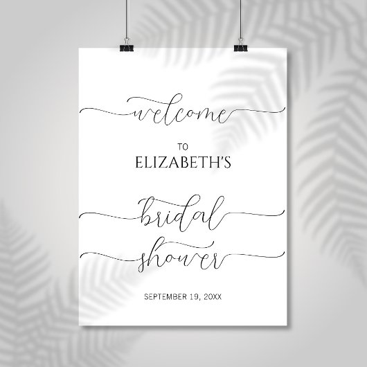 Einfaches Minimum an Skript-Brautparty Begrüßungsz Poster