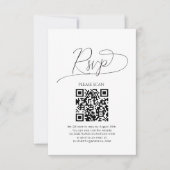 Einfaches Minimum an Skript QR Code Hochzeit RSVP Karte (Vorderseite)