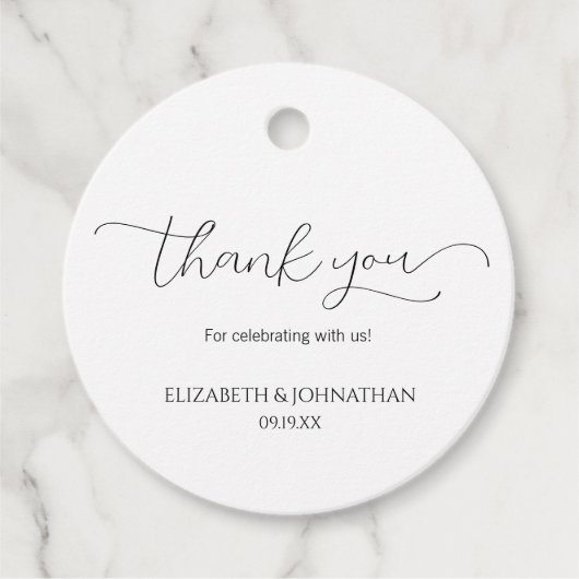 Einfaches Minimum an SkriptWedding Vielen Dank Geschenkanhänger (Vorderseite)