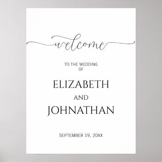 Einfaches Minimum an SkriptWedding Willkommenszeic Poster (Vorne)