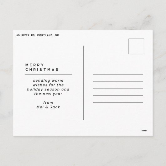 einfaches Minimum frohe Weihnachten Multi-Foto (Rückseite)