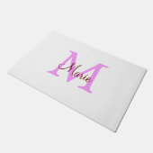 einfaches Minimum Name monogramm rosa rot Fußmatte (Schrägansicht)