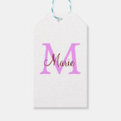 einfaches Minimum Name monogramm rosa rot Geschenkanhänger (Vorderseite)