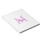 einfaches Minimum Name monogramm rosa rot Notizblock (angewinkelt)