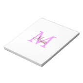 einfaches Minimum Name monogramm rosa rot Notizblock (Rotiert)
