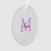 einfaches Minimum Name monogramm rosa rot Ornament (Vorderseite)