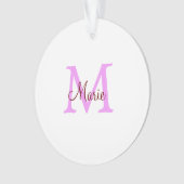 einfaches Minimum Name monogramm rosa rot Ornament (Vorderseite)