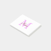 einfaches Minimum Name monogramm rosa rot Post-it Klebezettel (angewinkelt)
