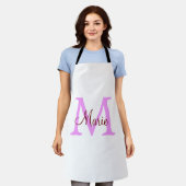 einfaches Minimum Name monogramm rosa rot Schürze (Getragen)