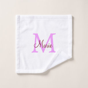 einfaches Minimum Name monogramm rosa rot Waschlappen