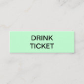 Einfaches Mint Green New Wedding Drink Ticket (Vorderseite)
