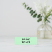Einfaches Mint Green New Wedding Drink Ticket (Stehend Vorderseite)