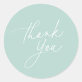 Einfaches Minze Green Calligraphy Script Vielen Da Runder Aufkleber (Vorderseite)