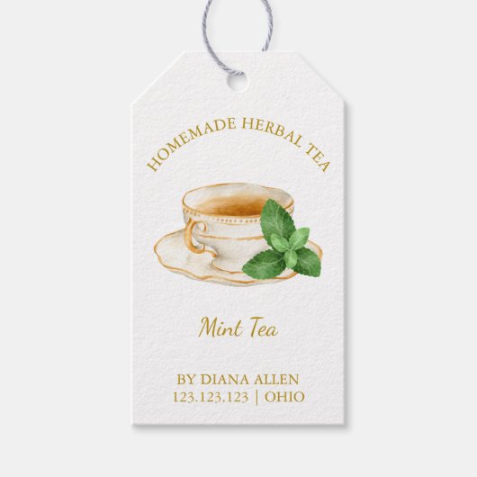 Einfaches Minztee-Hängeschild Geschenkanhänger (Vorderseite)