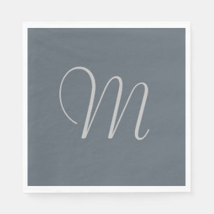 Einfaches Mit Monogramm Papier Napkins Grau Serviette