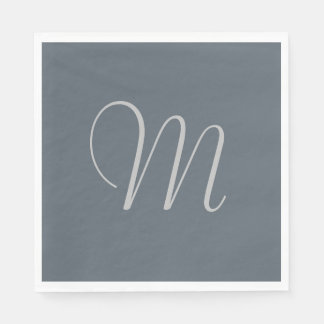 Einfaches Mit Monogramm Papier Napkins Grau Serviette