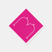 Einfaches Mit Monogramm Papier Napkins Rosa Serviette (Ecke)