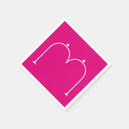 Einfaches Mit Monogramm Papier Napkins Rosa Serviette (Ecke)