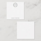 Einfaches Mit Monogramm Quadrat mit 2 Anfangskreis Mitteilungskarte (Vorne/Hinten)