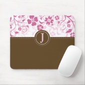 Einfaches mit Monogramm rosa Mousepad (Mit Mouse)