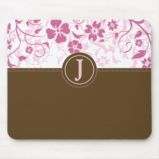 Einfaches mit Monogramm rosa Mousepad (Vorne)