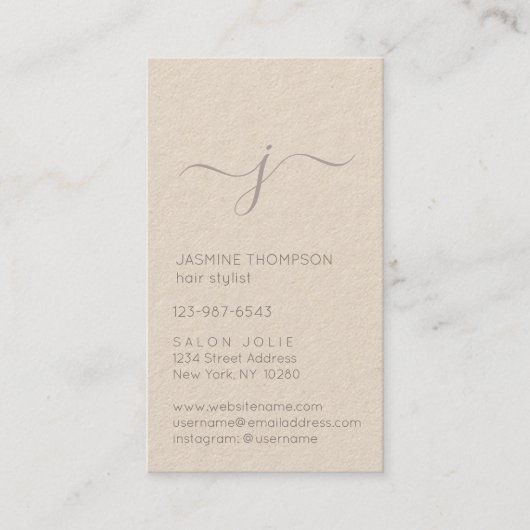 Einfaches Mit Monogramm Skriptblau und vertikale K Terminkarte (Vorderseite)