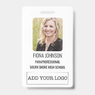 Einfaches Mitarbeiter-Logo-Foto-Barcode-ID Ausweis