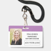 Einfaches Mitarbeiter-Logo-Foto-Barcode-ID Ausweis (Vorderseite mit Lanyard)